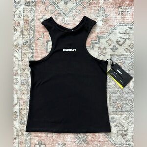 NWT SecondLeft Sport Black Racerback Tank Top for Women